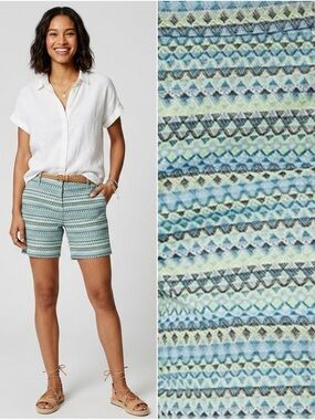 Loft Geo Jacquard Riviera Shorts w/ Pockets Size 6 / 6in Inseam Summer Colorful
